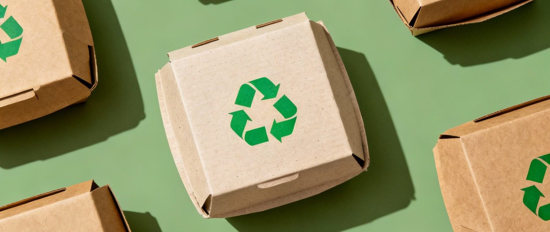 flat lay of eco-friendly food boxes